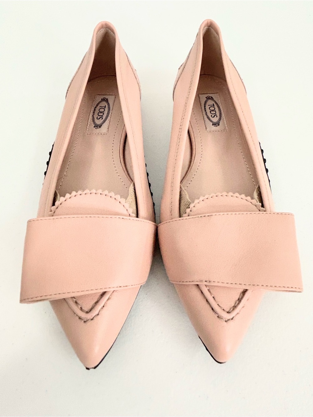 Tod’s x Alessandro Dell’acqua Bow Detail Leather Flat In Pink Size 36 or US 6